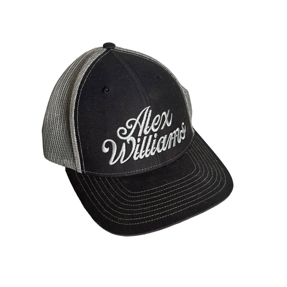 Alex Williams Men's Hat Vintage Embroidered Mesh Trucker Black Snapback One Size